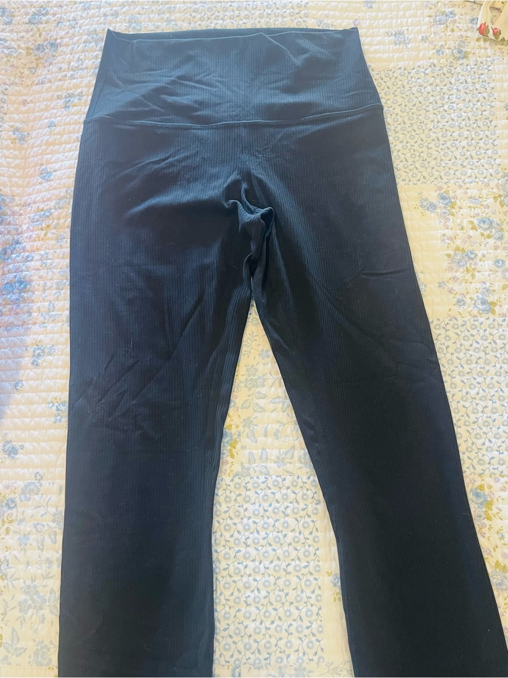 lululemon athletica Black Ribbed High-Waist Leggings